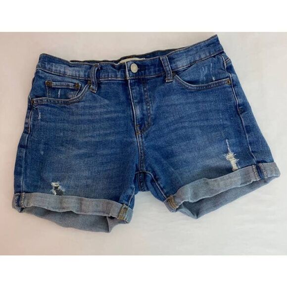 GAP 1969 Jean 5-Inch Shorts Denim Cut-Offs Blue - Women's Size 27 - Picture 1 of 9